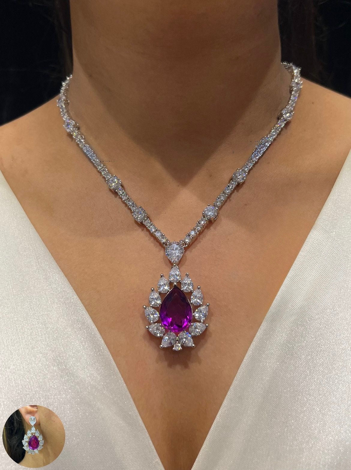 PETAL FROST DIA NECKLACE