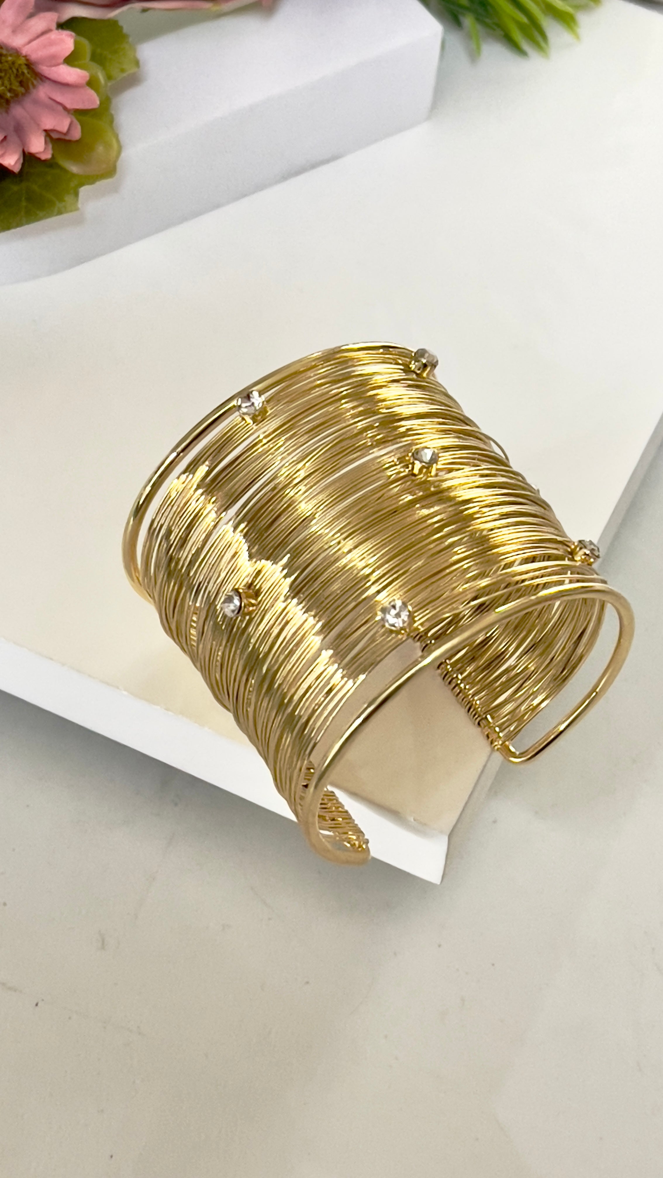 WIRE CUFF (RHINESTONES)