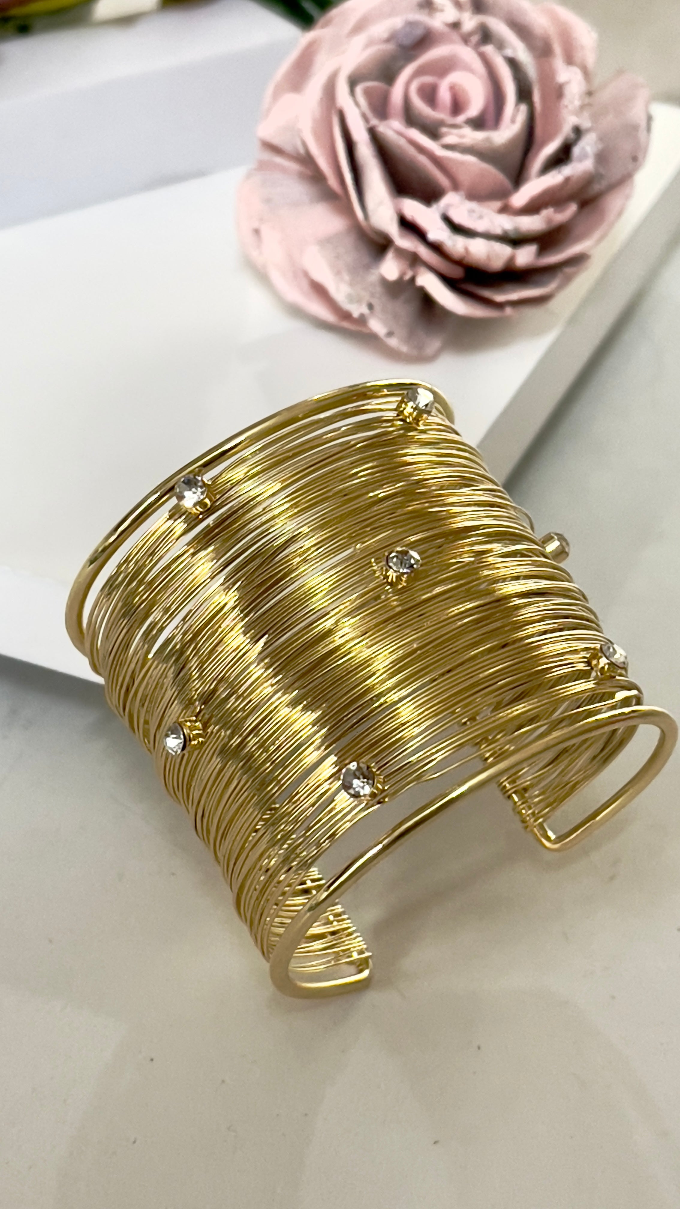 WIRE CUFF (RHINESTONES)