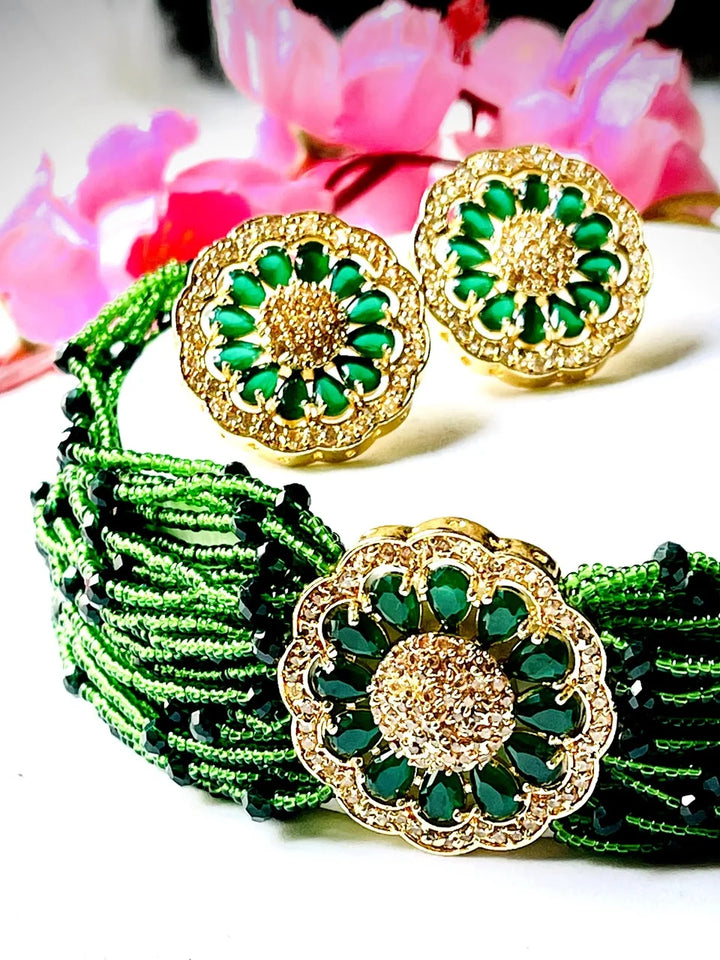 GEM GREEN CHOKER SET